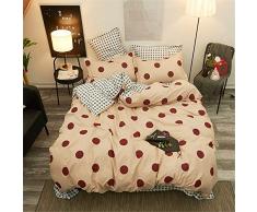 Fansu Juego de Ropa de Cama 4 Piezas, Suave Comodo Microfibra Lunares Imprimiendo Juegos de edredones Cremallera Funda nórdica Colcha de Cama Sábana y 2 Fundas de Almohada