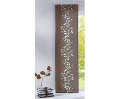 Gardinenbox Flächenvorhang Moderno japonés de separación de Espacios, Cortina corredera Tendril plástico con riel de Panel, 100% poliéster, marrón, 245x60 (HxB)