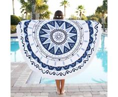 Toallas de playa, Sannysis Mantel Mandala redondo de algodón con diseño Hippy, 150cm x 150cm (B)