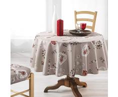 Couleur Montagne - 3001098, Mantel Redondo , 180 Cm , Chouetti , Poliéster Estampado , Beige