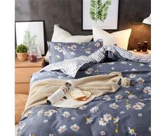 Fansu Juego de Ropa de Cama de 4 Piezas Simple Juego de Fundas de Edredón Incluye 1 Funda Nórdica y 1 Sábana encimera 2 Funda de Almohada (Cama 90-150x200cm,Margarita)