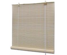 vidaXL Persiana/Estor Enrollable de bambú Natural 140 x 160 cm