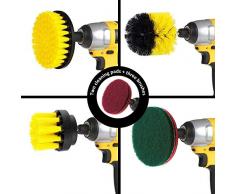 U UZOPI Cepillos para Taladro Eléctrico de 6 Piezas Multifuncional Brocha para Taladro Attachment Kits para Limpiar Baño, Piso, Azulejo, Esquinas, Cocina, Lechada, Alfombra etc.