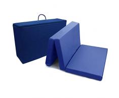 PEKITAS Colchón Cuna De Viaje Plegable 60x120 cm Grosor 6 cm - Funda de algodón lavable, transpirable, libre de toxicos,Color Azul Marino,Fabricado En España
