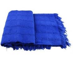 (180 Azul Royal) ALFARNATE* COLCHA TEJIDA CON FLECOS MULTIUSOS FOULARD CUBRE-CAMAS PLAID LISO para cama o sofá CALIDAD SUPERIOR GARANTIZADA FABRICADO EN ESPAÑA (180_x_260_cm, AZUL ROYAL)