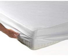SABANALIA - Sábana Bajera Ajustable de Franela - Cama 150, Blanco