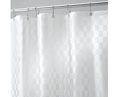 InterDesign Checkers - Cortina decorativa para ducha, 183 x 183 cm, color glaseado