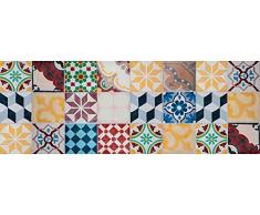 VINILIKO Vintage Tiles Alfombra de Vinilo, Multicolor, 50x140