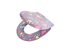 Hacoly Fundas de Asiento de WC Juego de 2 Piezas Funda de Asiento de Inodoro cómoda Funda de Asiento de Inodoro Lavable Funda de Asiento de Inodoro Duradera Fácil de Instalar - Marrón