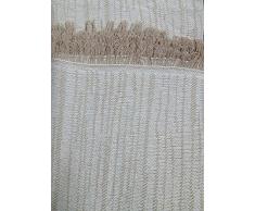 (Beis 180) COLCHA MULTIUSOS OMAR FOULARD ( CAMA O SOFÁ ) COLOR LISO JASPEADO FÁBRICADO ESPAÑA (180_x_250_cm (SOFÁ 2 PLAZAS O CAMA 90), BEIGE)