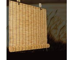 Geovne Estores de Bambú,Cortina de Caña,Raw Bambú Roller-Blind Cierre por Hilo de Nailon con Polea,En Interiores y Exteriores Ventana Persianas Múltiples Tamaños (50x80cm/20x32in)