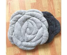 Morbuy Sofá Almohadas Redondas en Sillas Cojines de Flor Decoración, Creativo Tatami Cojín de Asiento Suave Ronda Meditación Piso Silla Cojín para Hogar Oficina Coche (Gris)