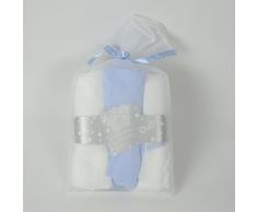 PEKITAS Muselinas Pack de 3 | Mantas de Muselina 100% Algodón | Paños de Muselina para Bebés Calidad 75 x 75 cm Azul y Blanco