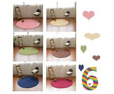 Fansu Tapete Redondo Personalidad Alfombra Cocina Dormitorio Sala Piso Moqueta Mats Felpudos Pad para Habitación Decorativo Vellón de Coral Interior Cojín Antideslizante (Rosa,150cm)
