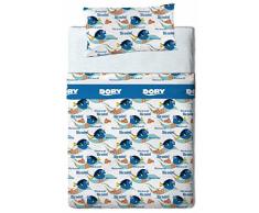 Disney Finding Dory Juego Sábanas Franela de 3 Piezas para Cama 90, Flannel