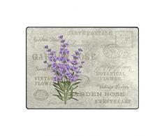 Use7 Alfombra de Lavanda, diseño de Flores, Estilo Vintage, para Sala de Estar o Dormitorio, Tela, 160cm x 122cm(5.3 x 4 Feet)