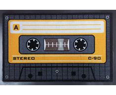 Empire Interactive 640963 - Felpudo (60 x 40 cm, polipropileno), diseño de casete, color naranja