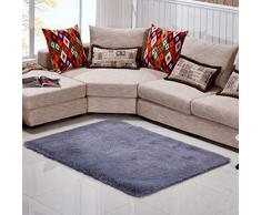 CNFQ Shaggy alfombras de Pelo Largo alfombras Salon alfombras de habitacion moquetas Sala de Estar (Gris, 120 x 80 cm)