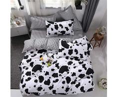 Fansu Juego de Ropa de Cama de 4 Piezas Microfibra Juego de Fundas de Edredón Incluye 1 Funda Nórdica y 1 Sábana encimera 2 Funda de Almohada (Cama 150/160-220x240cm,Vaca)