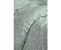 Esprit satén ropa de cama Folk Floral I color turquoise turquesa I Floral Ornament I de puro algodón I cremallera, 200x220+2x80x80
