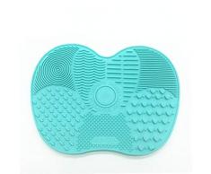 Cepillo De Limpieza De Maquillaje Mat Silica Gel Limpiador Del Cojín De Lavado De Herramientas Cosmética Portátil Con El Depurador Ventosas (púrpura)