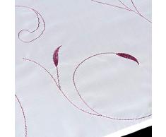 SIMPVALE - Cortina Visillo de Gasa Elevable con Cintas - Translúcido Persianas Romano Bordado para Cocina Balcón - Morado - 100cm x140cm