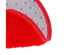 Culater® Baño Suave Dormitorio Ducha de Piso Alfombrilla Redonda Antideslizante Diámetro 40cm/15.7"(Tamaño de los pies) (Rojo)