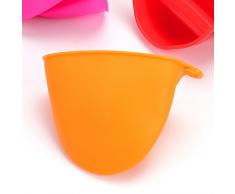 Distinct® Horno de la cocina de silicona resistente al calor para hornear a guante Mitt herramienta agarradera antideslizante cocina herramientas (naranja)