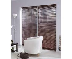 MADECO - Estor veneciano de madera de caoba, 27 mm, madera, marrón, 100 cm