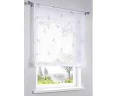 SIMPVALE 1 Pieza Cortina Romano de Bordado Pluma Altura Ajustable Cortina de Ventana de Estilo Romana para Dormitorio Cocina, Gris, 60x140cm