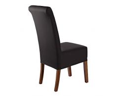 SCHEFFLER-Home Marie 2 Fundas de sillas, Estirable Cubiertas de la sillas, extraíble elástica Funda Repelente al Agua, con Banda elástica, Altura del Asiento 17-19 cm - Negro