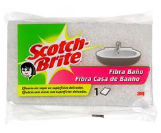 Scotch-Brite 935475 Estropajo de Fibra, Desconocido, Blanco-Baño, 1 Unidad