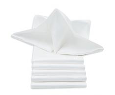 ZOLLNER 6 servilletas de Tela Blancas, 100% algodón adamascado, 50x50 cm, Orla Satinada, en Otras Medidas