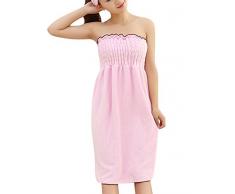 Toallas de Baño, albornoz toalla Wearable, toalla piscina playa mujer Sexy ducha, absorbente Seco Rápidamente Super Suave RoseRed OneSize