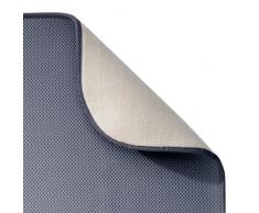 InterDesign iDry Tapete de cocina, alfombrilla escurreplatos pequeña y fina fabricada en poliéster para un secado de platos rápido, gris estaño/marfil