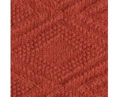 Linen & Cotton Manta para Sofá de Punto Suave y Ligera Arianna -100% Pura Lana Nueva Zelanda, Terracota/Rojo Oscuro (120 x 180cm) Plaid Edredón Colcha de Cama Singolo Matrimonio para Invierno Verano