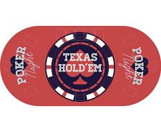 Tapete Poker Antideslizante Oval "Texas hold´em" 120 cm x 60 cm | Tapete poker mesa PVC | Tapete vinilico para mesas | Poker "Texas hold´em"