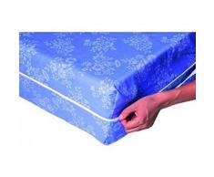 FUNDA colchón AZUL FLORES ESTAMPADO cama 135 x 200cm + 25cm SANITARIO-ECOLOGICA* ANTI-ALERGICA* LAVABLE* ANTI-ACAROS* TRANSPIRABLE* CREMALLERA EN L (pack TOBILLEROS RegalitosTV) (135_x_200_cm )