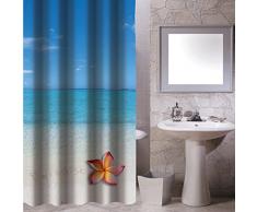 MSV Paradise - Cortina de baño, 100% poliéster, multicolor