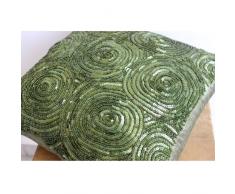 Verde Lanzar Fundas De Almohada, Espiral Lentejuelas Y Cuentas Cubierta De Almohadas, cojín cubre 50x50 cm, Geométrico Moderno Cojines Cubren, Sedala Seda Funda De Almohada - A Touch Of Envy