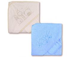 PEKITAS Bebe Capa De Baño Con Capucha y Manopla 75x75 cm 90% Algodón 10% Polyester Dibujo Bordado Fabricado En Portugal