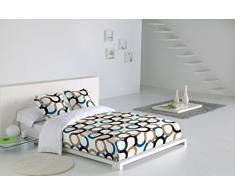 SABANALIA Juego de funda nórdica Aros (disponible en varios tamaños y colores), Cama 200, azul