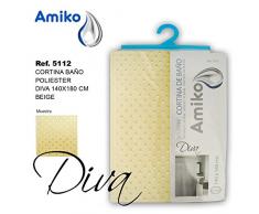 Amiko Cortina BAÑO Poliester Diva 140X180 CM Beige