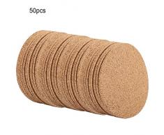 Fdit Natural Redondo de Madera Café Posavasos Taza de té Estera Resistente al Calor Alfombrilla Corcho té Beber Vino Pad Mesa Decor Cumpleaños Regalo de Boda