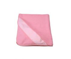 PURALGO-puro algodón. Toalla para bebés de punto de cruz, con gorrito. (rosa)