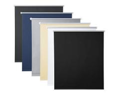 WOLTU Estor Enrollable Translúcido Liso Estor Opaco para Ventana Persiana Térmica Opaca Protección UV y Sol sin Perforación 120x210 cm Negro TR5700sz17