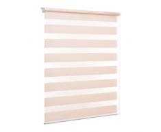  – Estor doble (verspannt Crema/Duo – Estor plisado Incluye Soportes diversos tamaños: 40/50/60/70/80/90/100/110 x 150 o 210 cm (ancho x altura), beige, 40x150 (Gesamtbreite X Höhe in cm)