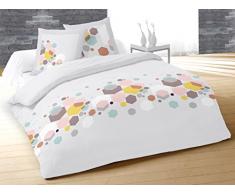 JAVA 635120 1 funda de edredón 240x220 cm + 2 fundas de almohada FACETTE blanco