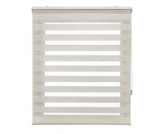 Estor noche y día enrollable a medida BASIC tejido color lino. Medida 50cm x 180cm para ventanas y puertas