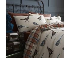 Catherine Lansfield Heritage Country Birds Nórdica y Funda de Almohada, Algodón, Beige, Cama 80/95 (Twin), 220x1x160 cm
